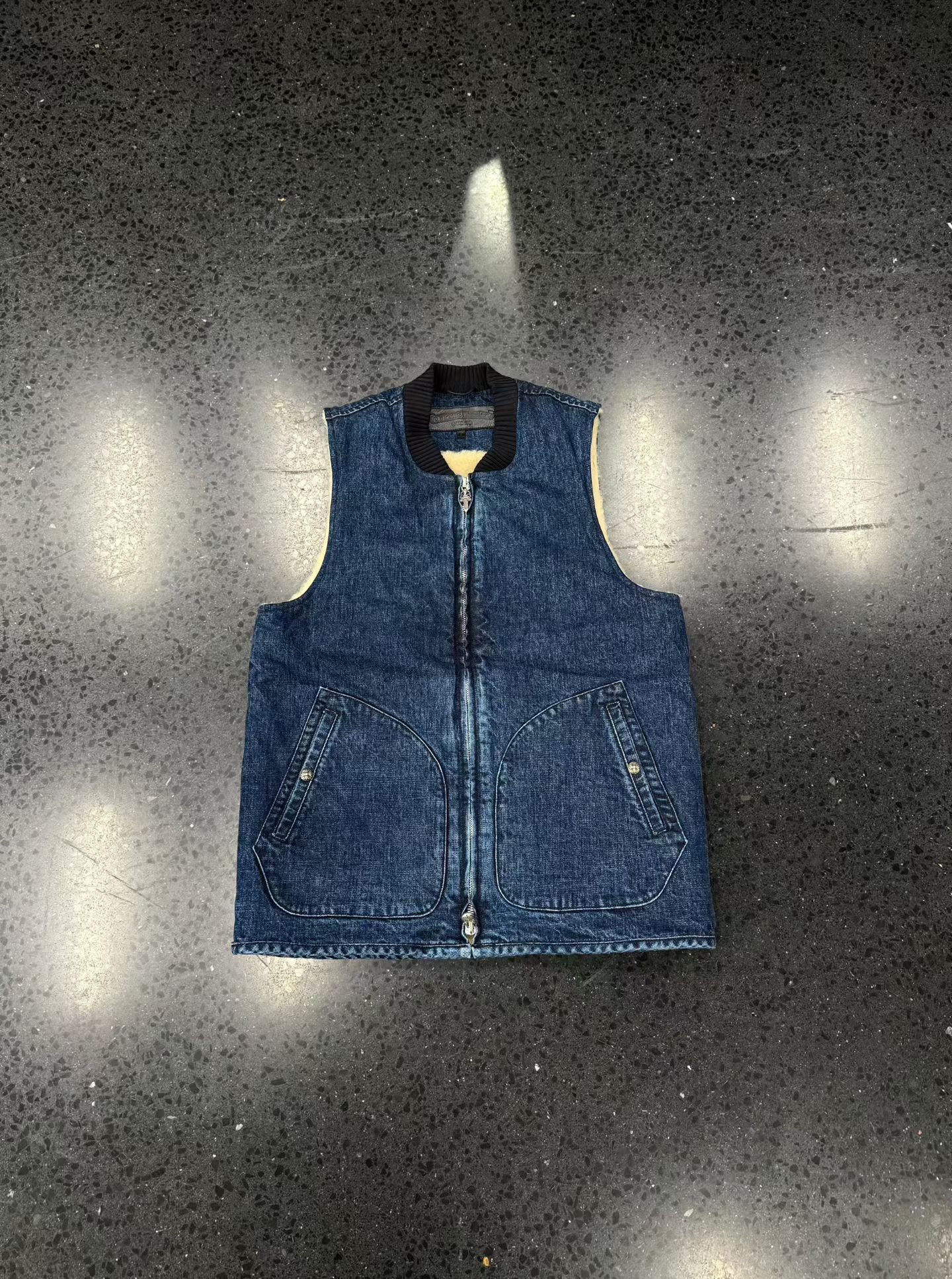 Chrome Hearts Cashmere Liner Denim Zip Vest, image 1