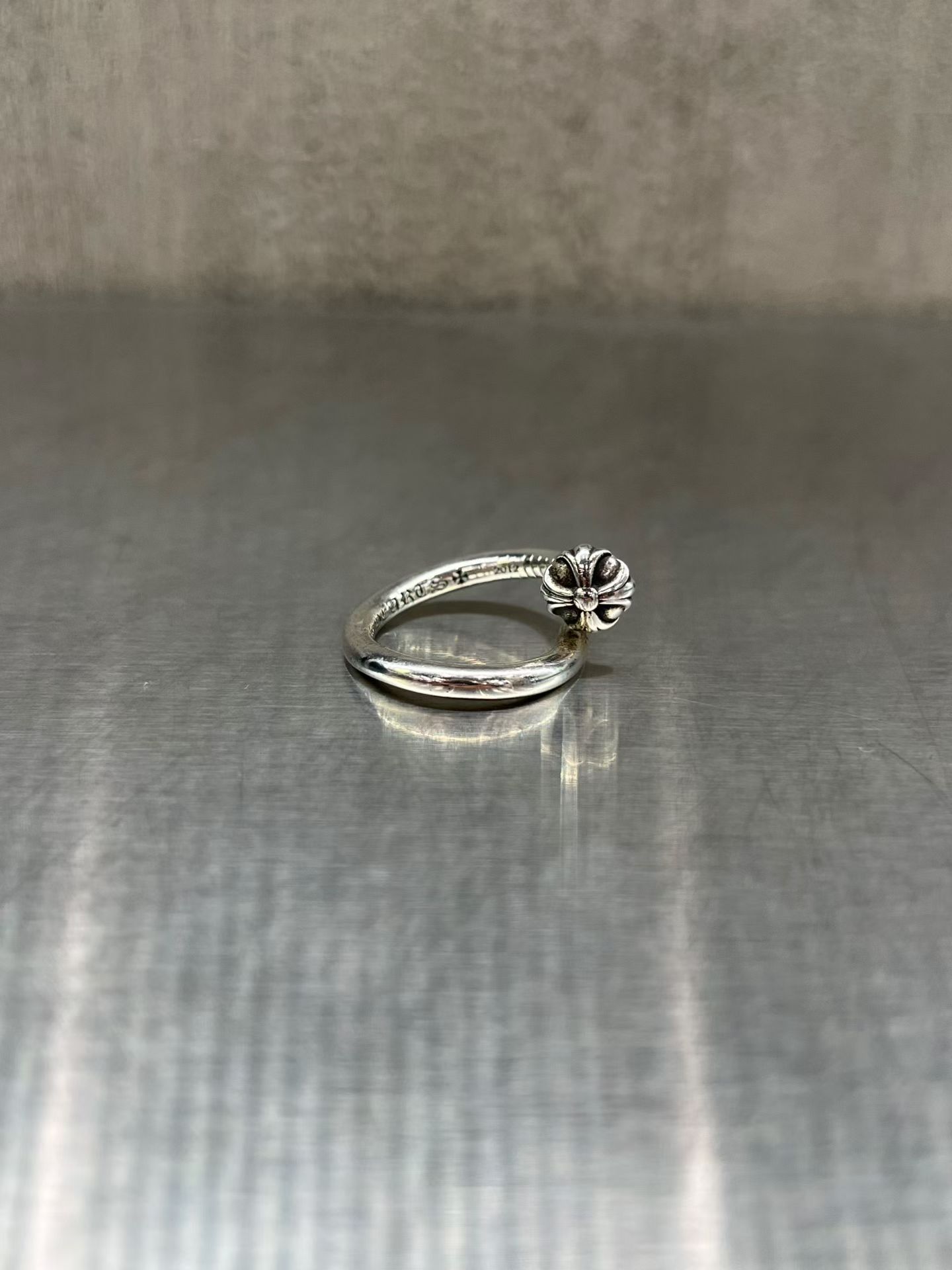 Chrome heartsクローン心925銀キノコ頭釘指輪💍、画像1