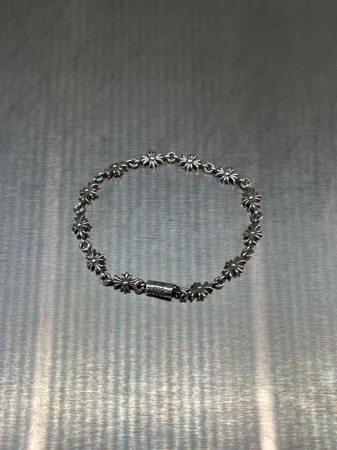 Chrome hearts Crocker Heart 925 Silver Silver Cross Flower Bracelet⛓️