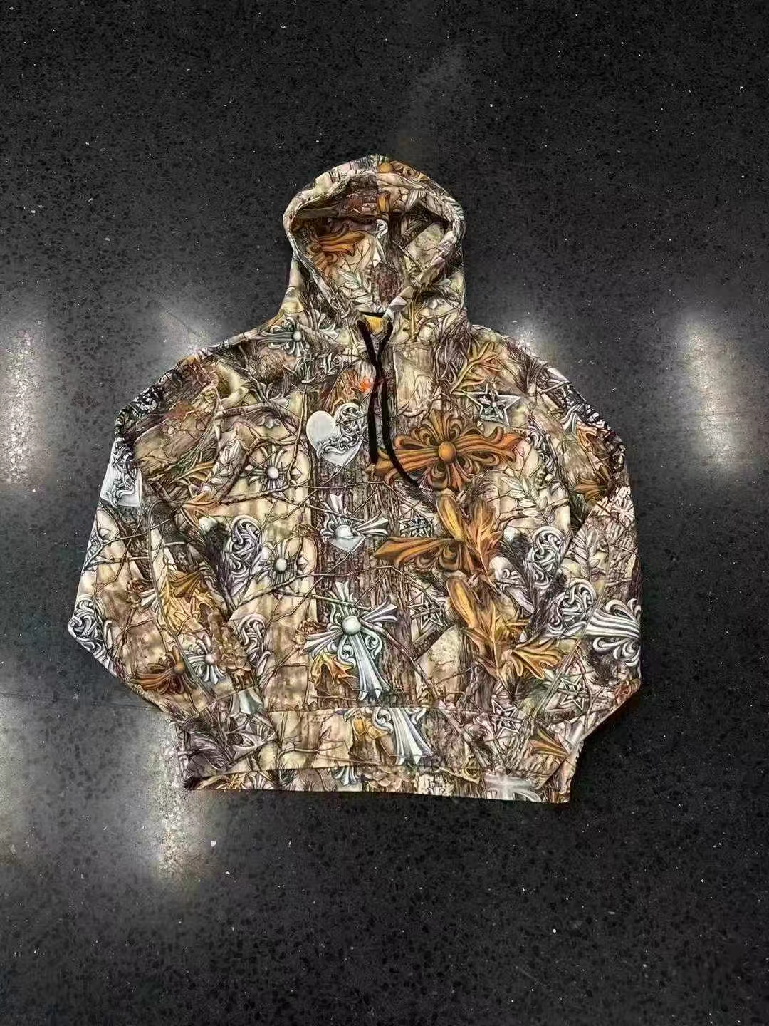 Chrome hearts Crohearts Nocta Nike เสื้อฮู้ดพิมพ์ลายพราง รูปที่ 1