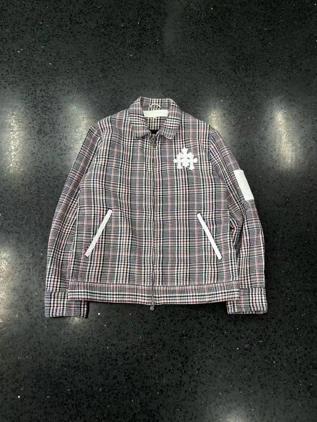 Крест сердца Chrome hearts✝️ Кожаная куртка с тысячами птиц, изображение 1