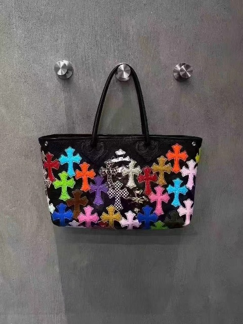 Chrome Hearts ครอสต์หัวใจหลากสี✝กระเป๋า Tote ขนาดใหญ่