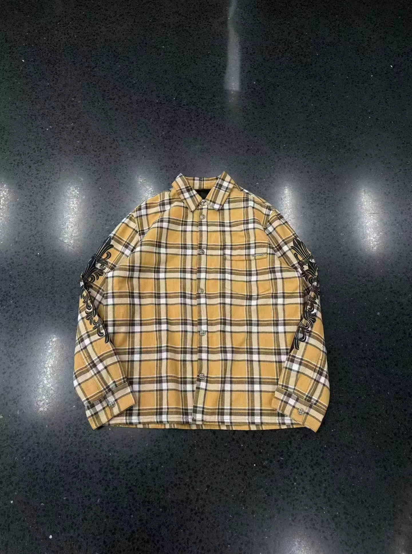 Chrome Hearts Floral Sleeve Plaid workdog Jacket, image 1