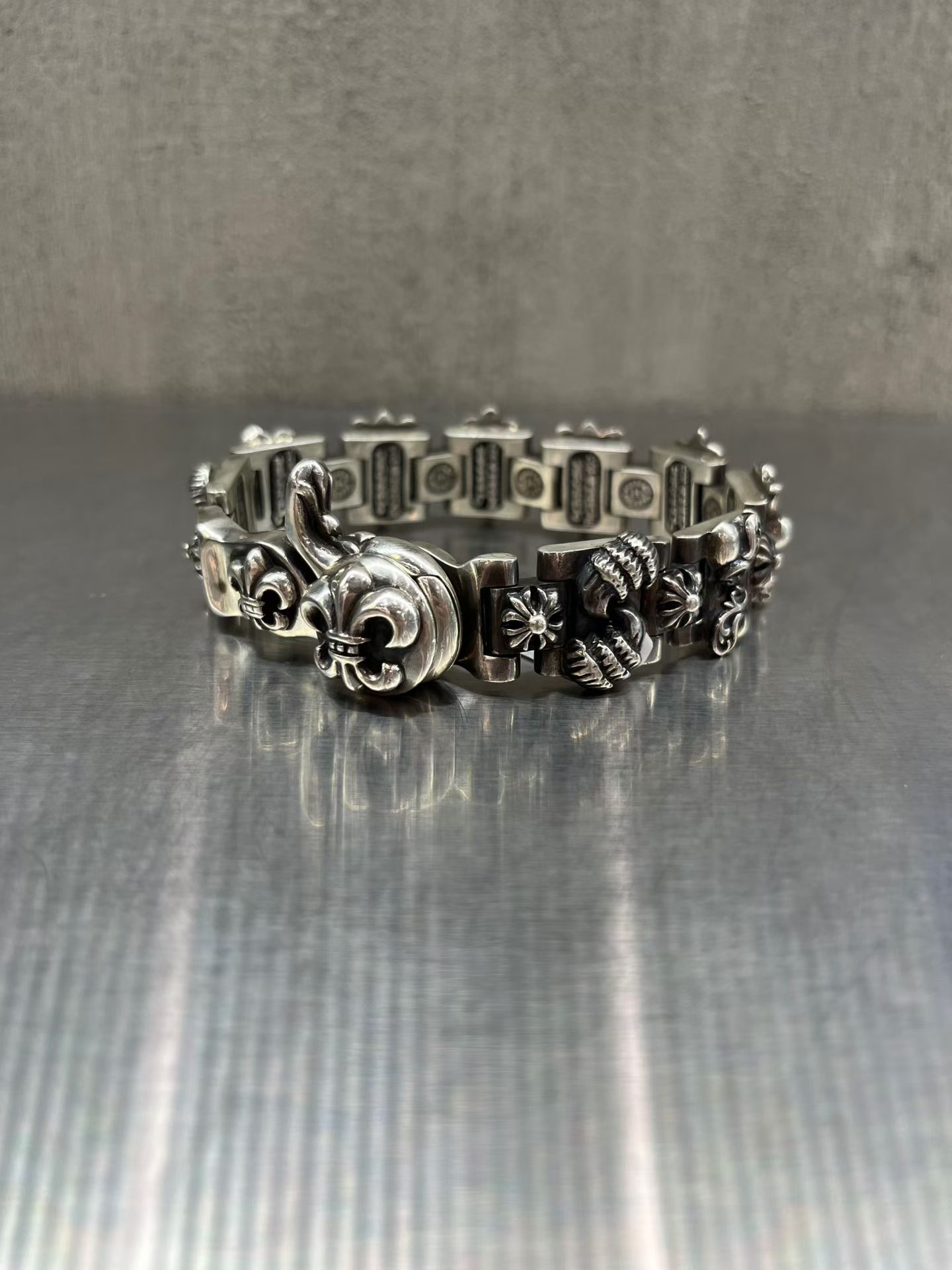 Chrome heartsクローン心925銀多要素銀飾りブレスレット、画像1