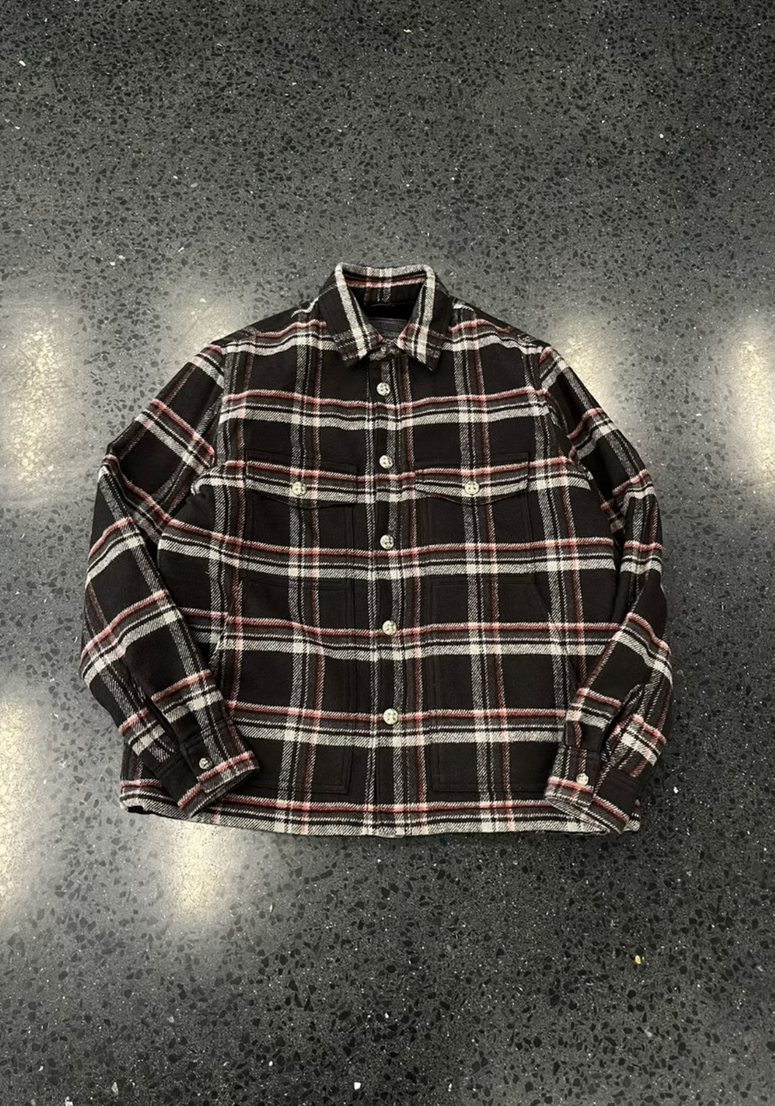 Chrome hearts Черная красная клетчатая куртка из хлопка workdog, изображение 1