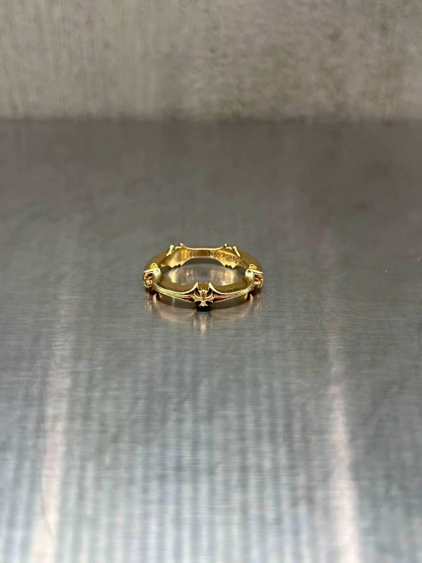 Chrome hearts โครเอเชียหัวใจ22K แหวนข้อต่อ💍 รูปที่ 1