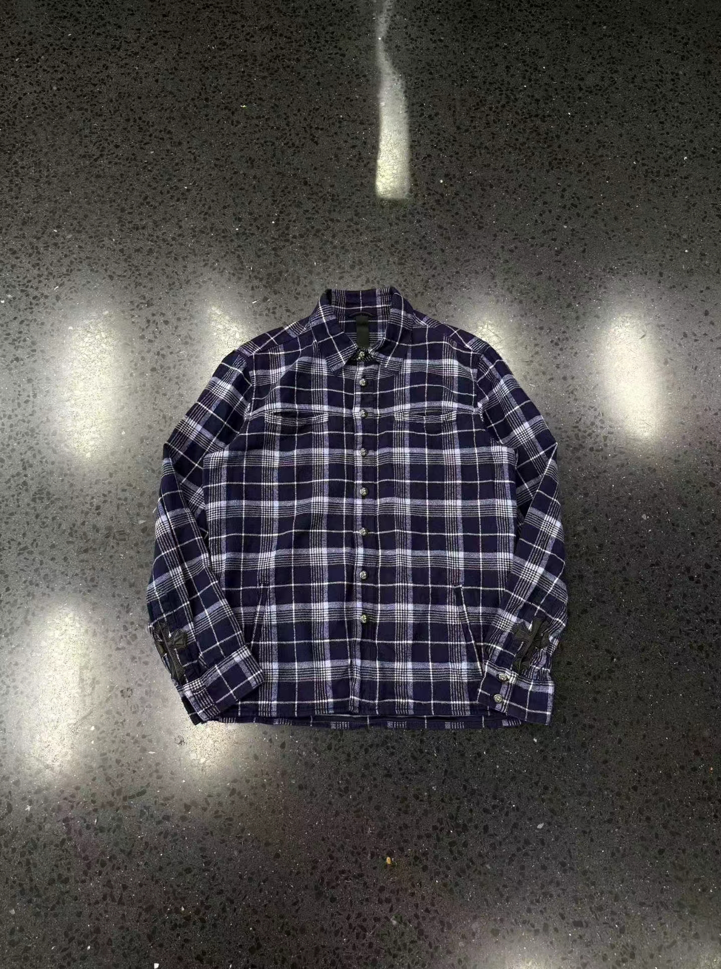 Chrome Hearts cross✝Leather check shirt, image 1