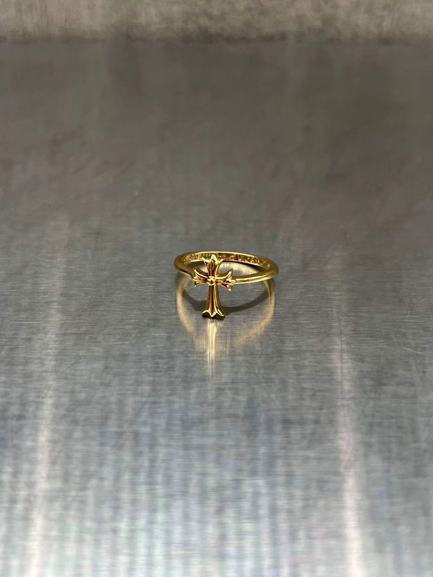 Chrome hearts โครเอเชียหัวใจ22K ข้าม✝แหวนหมากฝรั่ง รูปที่ 1