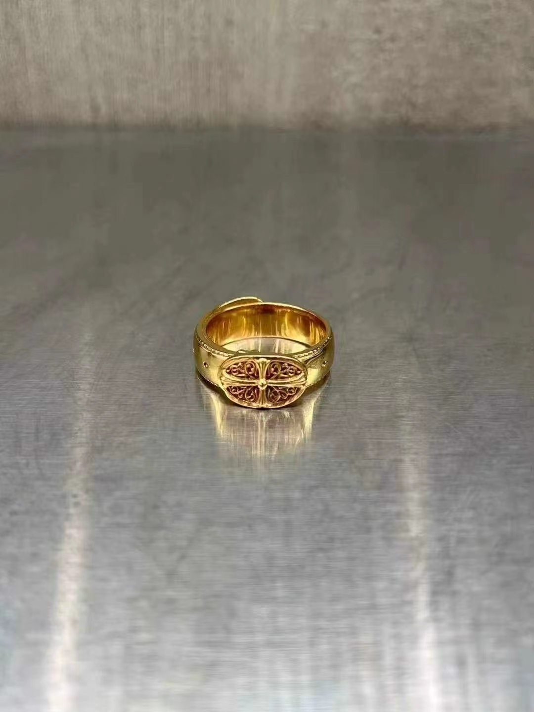 Chrome hearts โครโคหัวใจ22K แหวนเข็มขัดผู้พิทักษ์ รูปที่ 1
