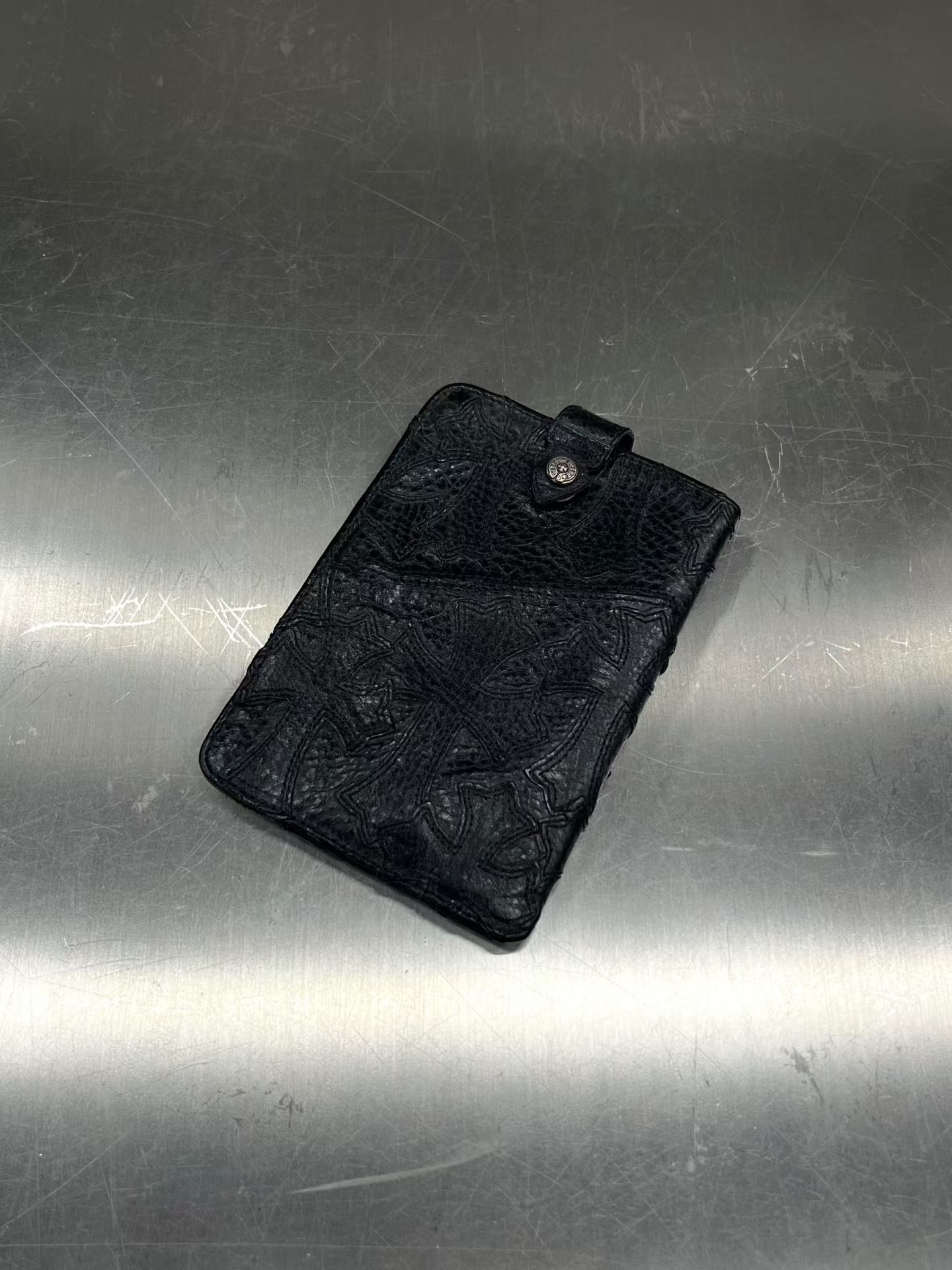 Chrome Hearts ครอส✝️ กระเป๋าใส่บัตร/กระเป๋าใส่หนังสือเดินทางสีดำ รูปที่ 1