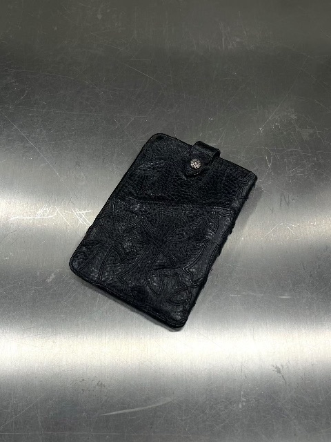 Chrome Hearts ครอส✝️ กระเป๋าใส่บัตร/กระเป๋าใส่หนังสือเดินทางสีดำ