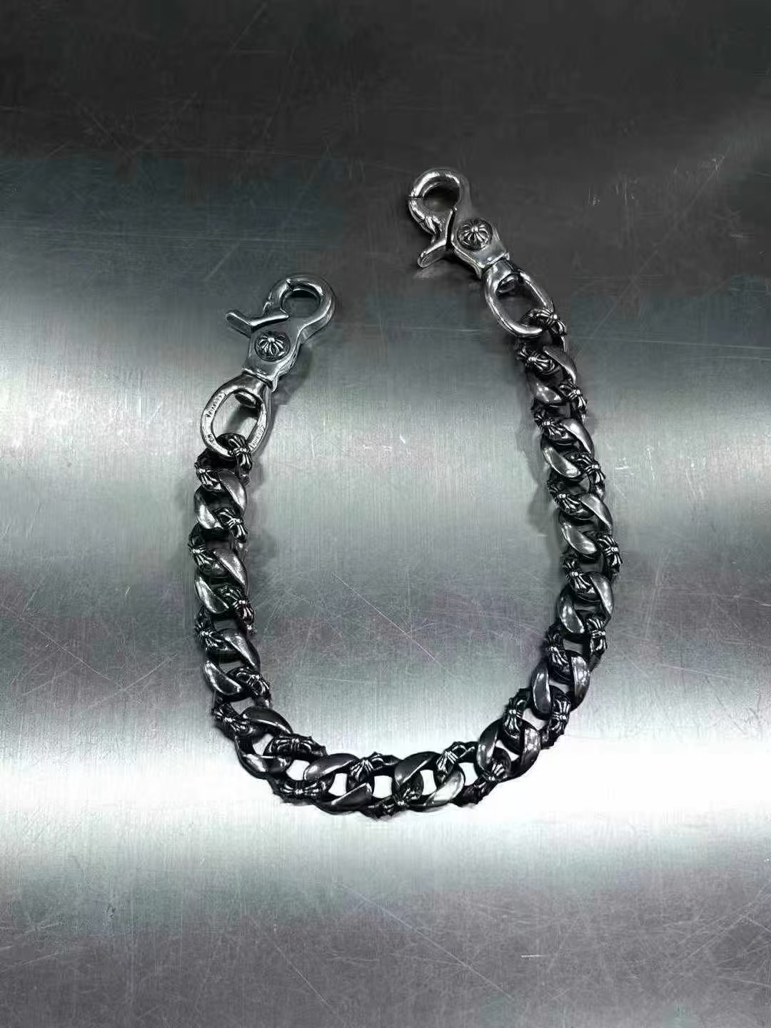 Chrome hearts 925 silver fancy pants chain double lobster buckle, image 1