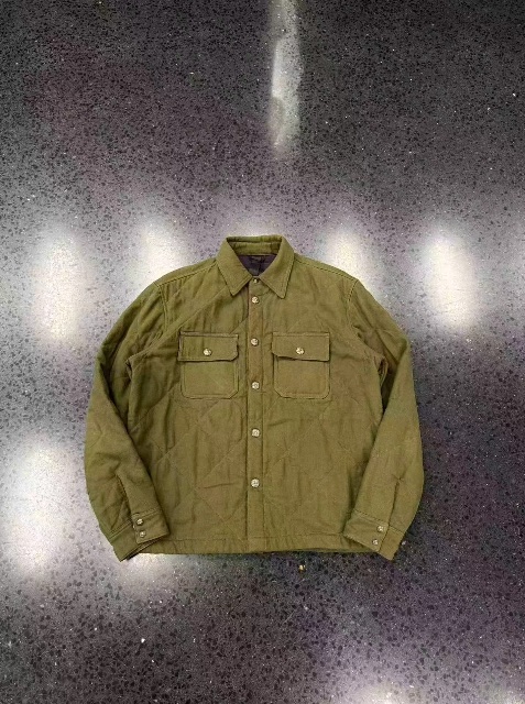 Chrome heartsクローン心菱格紋workdog綿服ジャケット軍緑