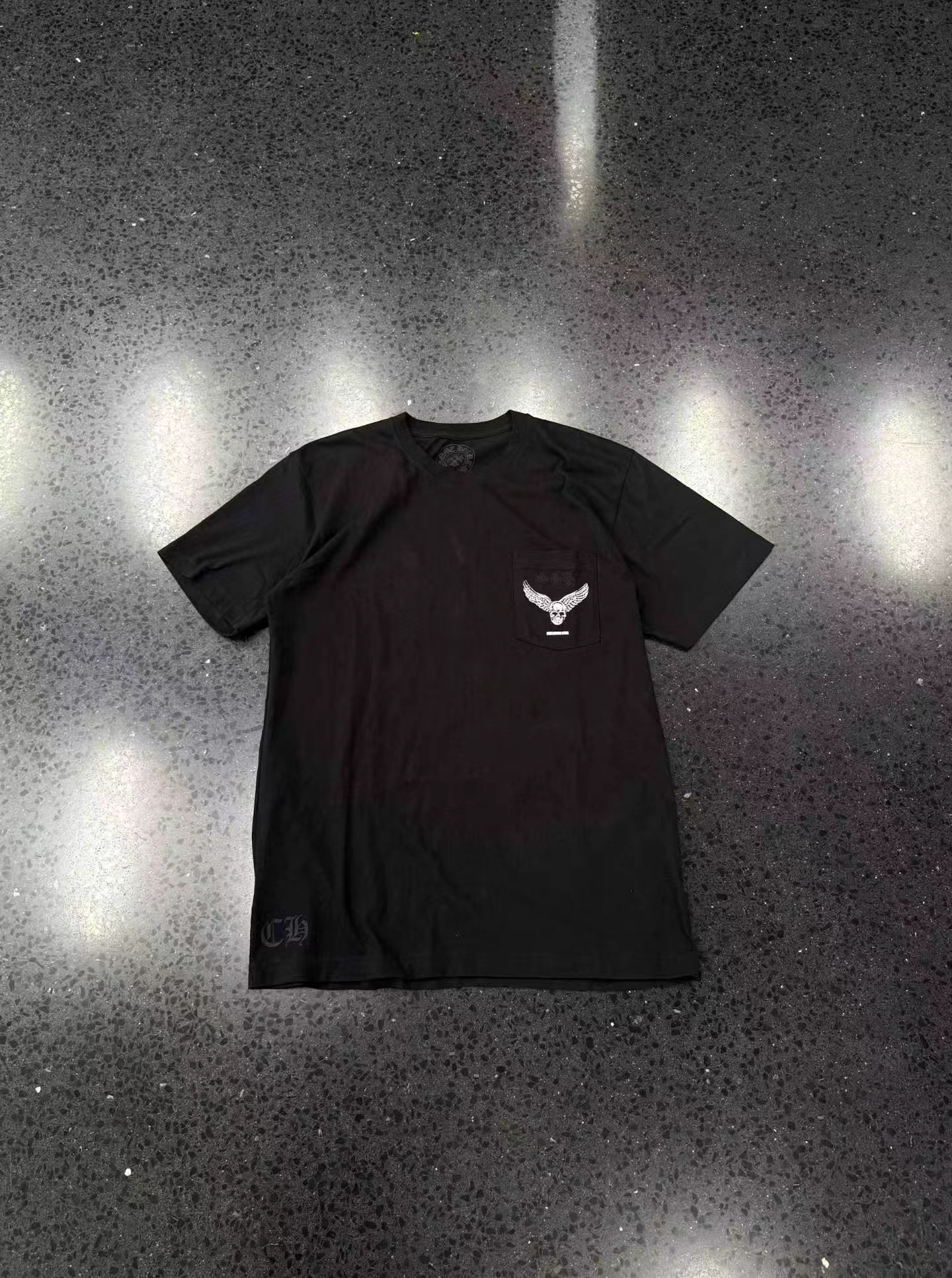 Chrome hearts 克罗心  FOTI 飞翼骷髅☠️短袖  黑色，第 1 张图片