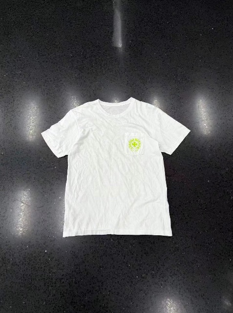 Chrome Hearts Crohn Fluorescent Green Sanskrit Barrage Full Print Short Sleeve White
