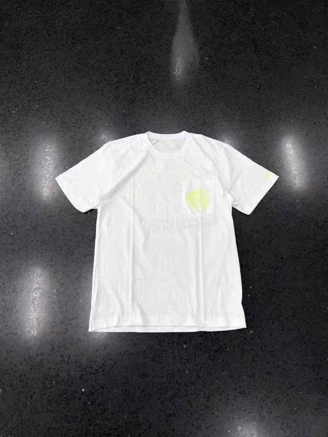 Chrome Hearts Croheart New🆕Fluorescent green horseshoe print short sleeve white, image 1