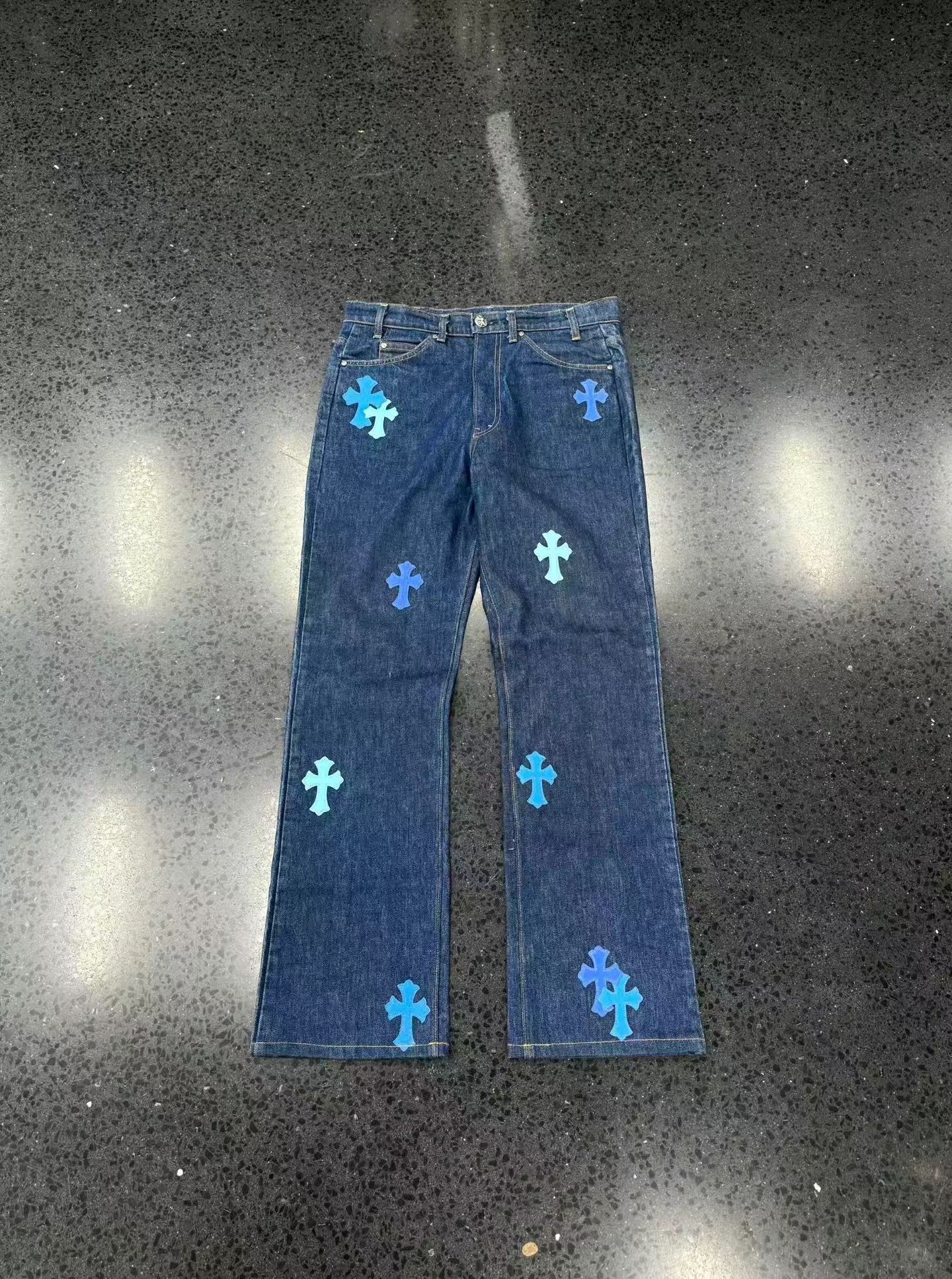 Chrome hearts Croheart ไมอามีจำกัด Blue Cross✝️ วัวสีฟ้า รูปที่ 1