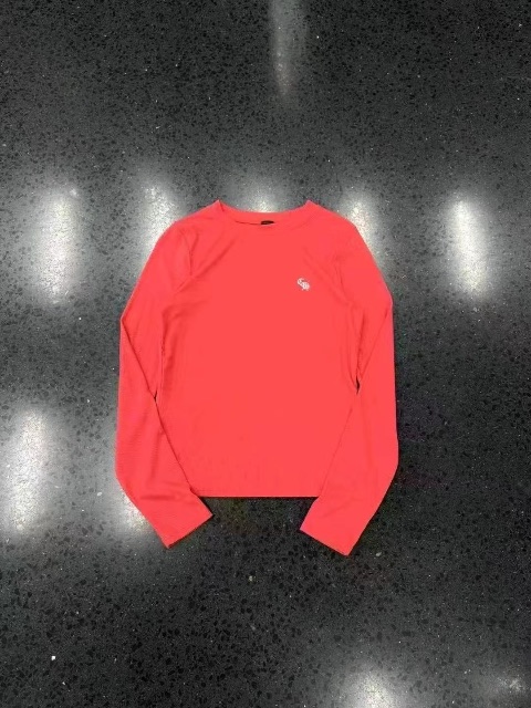 Chrome Hearts Crowheart CH Embroidered Modal Long Sleeve Red